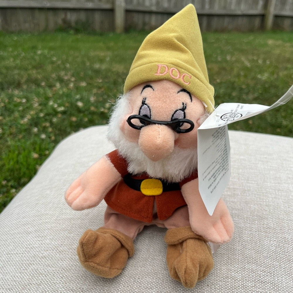 Vintage 90s Disney Collectible Plush Doc Stuffed Animal New with Tag